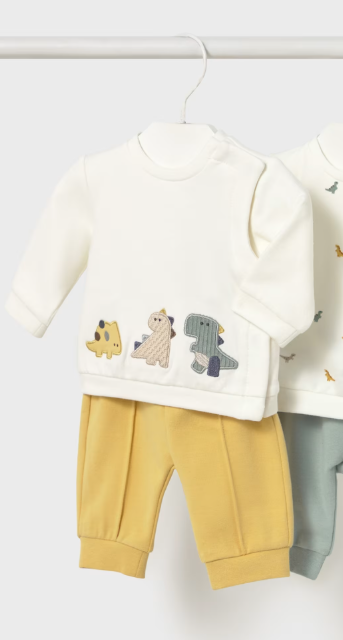 Mayoral Dinosaur Applique Top & Joggers Set Style 2620 - Honey